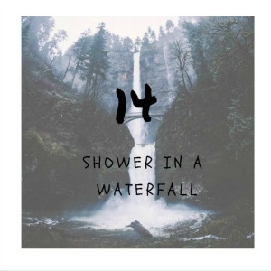 shower in a waterfall
