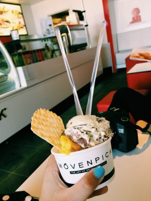  mint choc chip and mango sherbet ice cream
